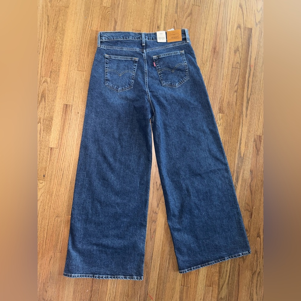 Levi's Dark Blue wide leg jeans